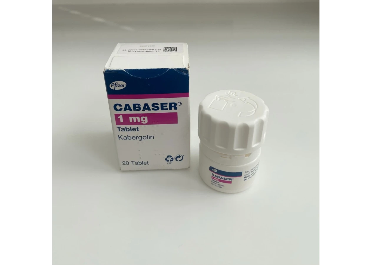 Фото 1 - Каберголин Pfizer Cabaser cabergoline tablets 1mg (банка 20шт)