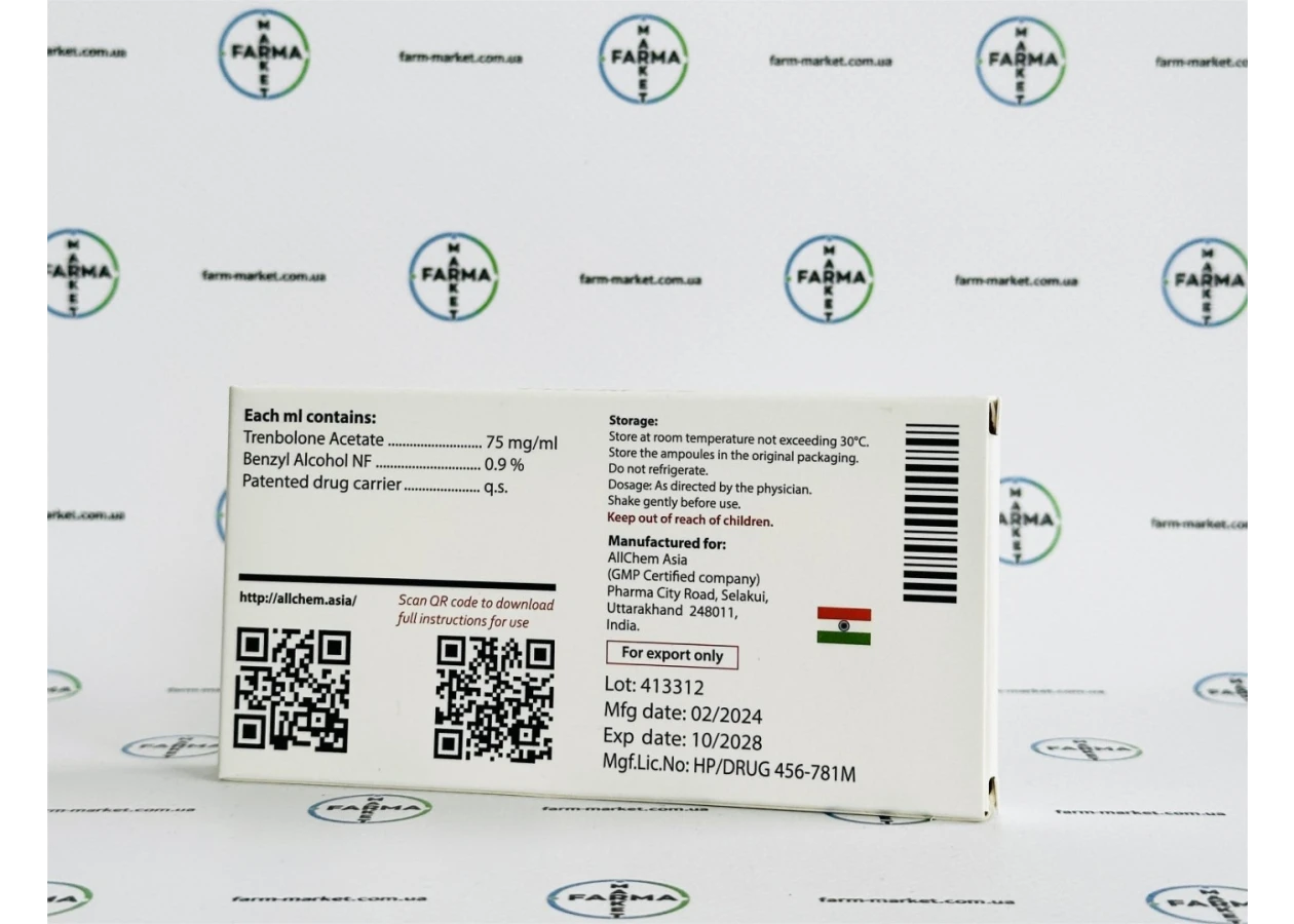 Фото 4 - Tren75 Allchem (Тренболону Ацетат Алчем) 75мг 1мл