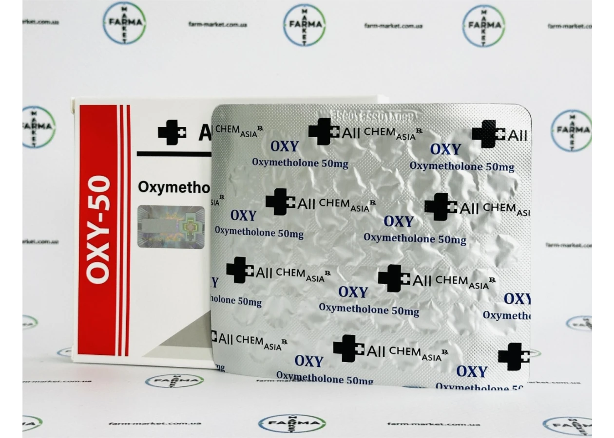 Фото 2 - Oxy-50 Allchem (Оксіметолон Алчем) 50мг 50т (блістер)