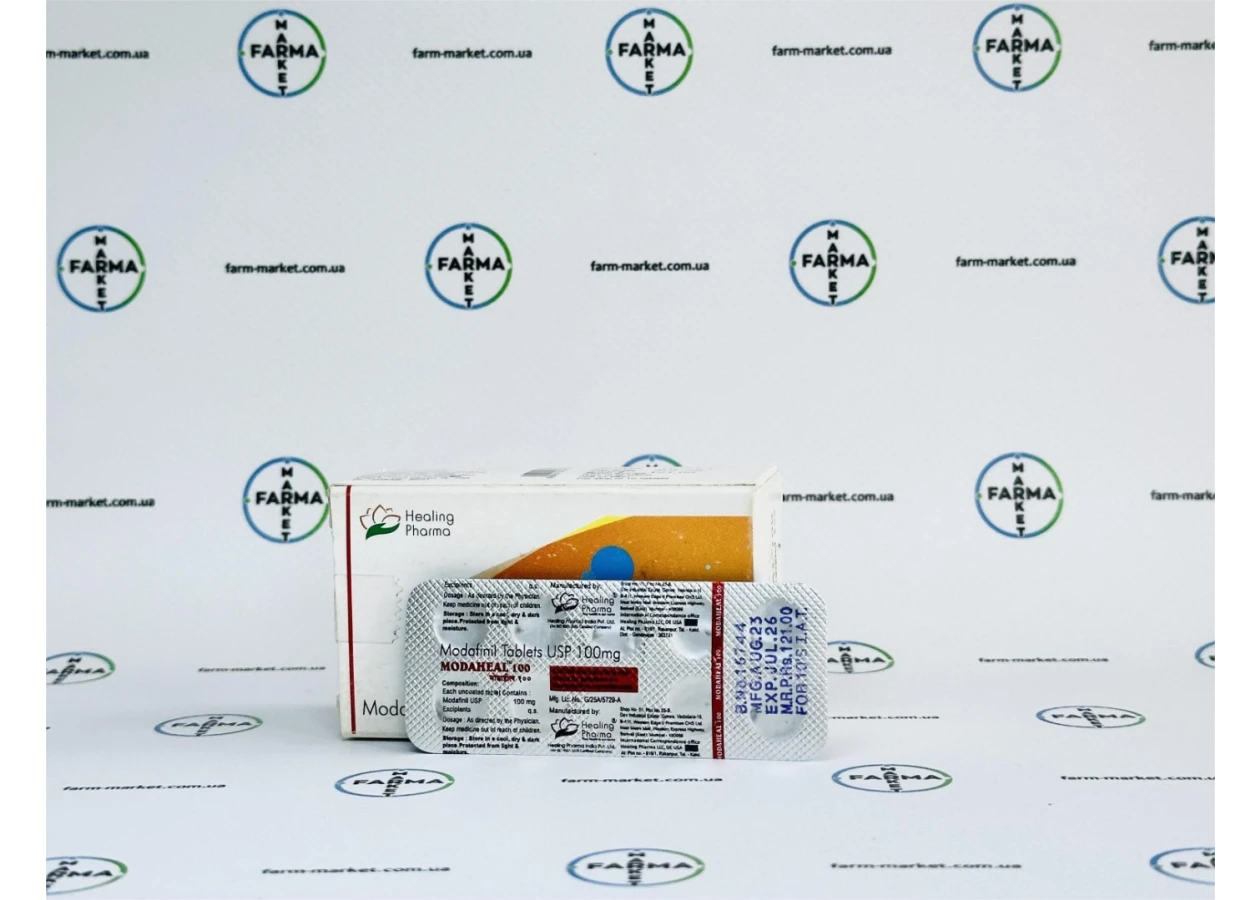 Фото 3 - Модафініл (Modafinil ModaHeal) 100мг 10табл