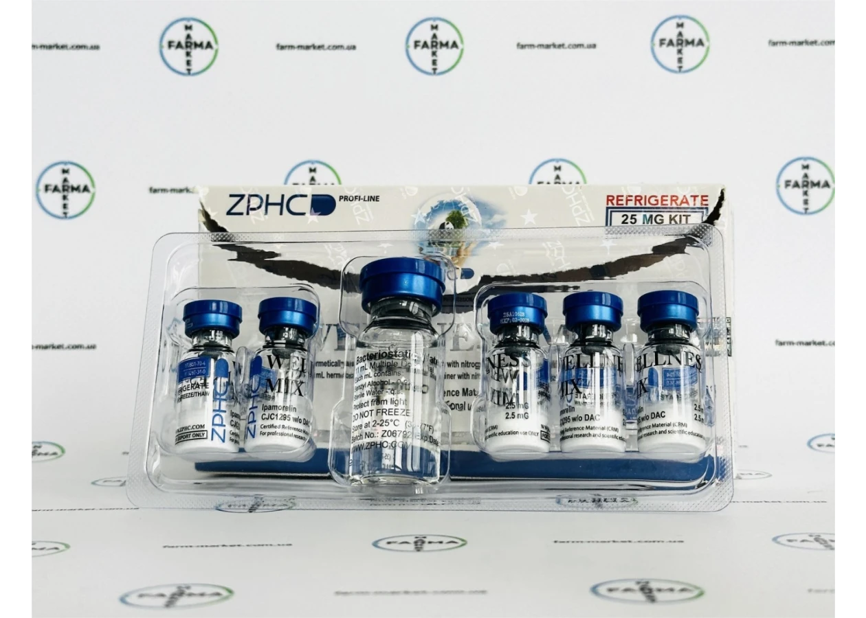 Фото 1 - Пептидний мікс Wellness Mix (Cjc 1295 + Ipamorelin) ZPHC 25mg 5фл по 5мг