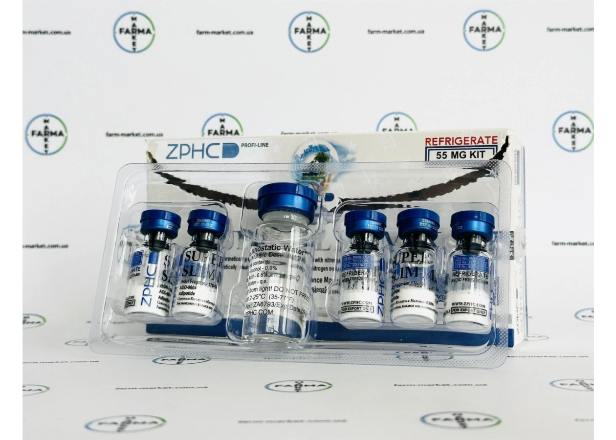 Фото 1 - Пептидный микс Super Slim Mix (HGH Frag+AOD-9604+Adipotide) ZPHC 55mg 5фл по 11мг