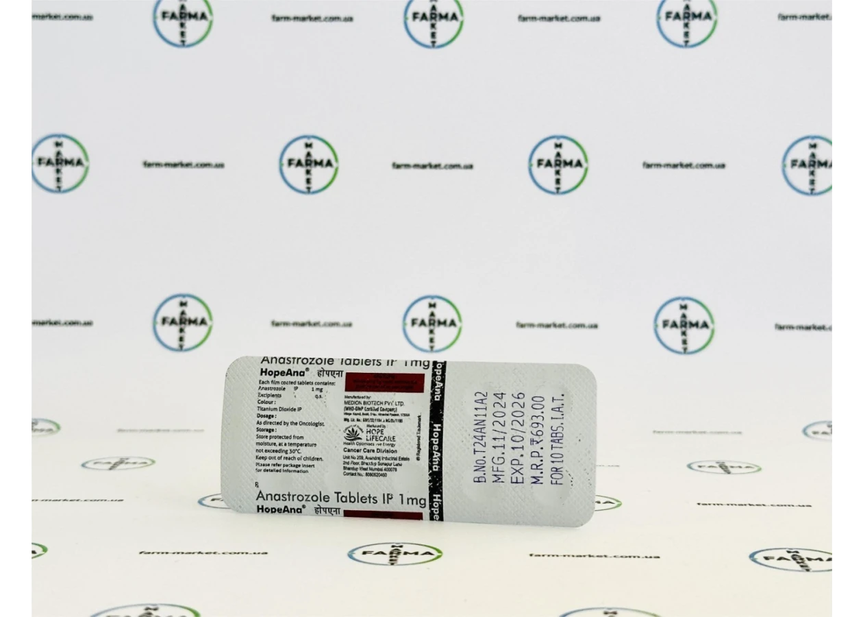Фото 3 - Anastrazole HopeAna (Анастрозол) аптека 1мг 10табл
