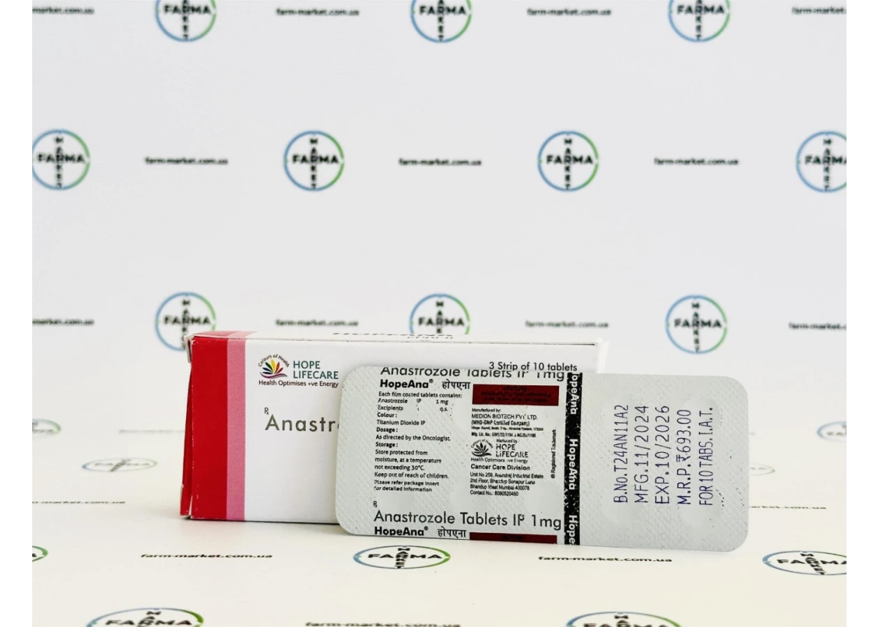 Фото 1 - Anastrazole HopeAna (Анастрозол) аптека 1мг 10табл