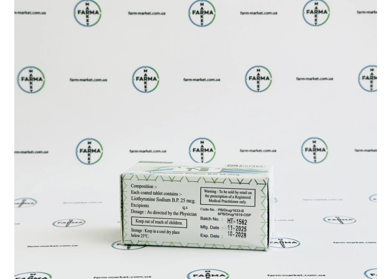 Фото 4 - Т3 Liothyronine Sodium (Evolve Biolabs) 25мкг 100таб
