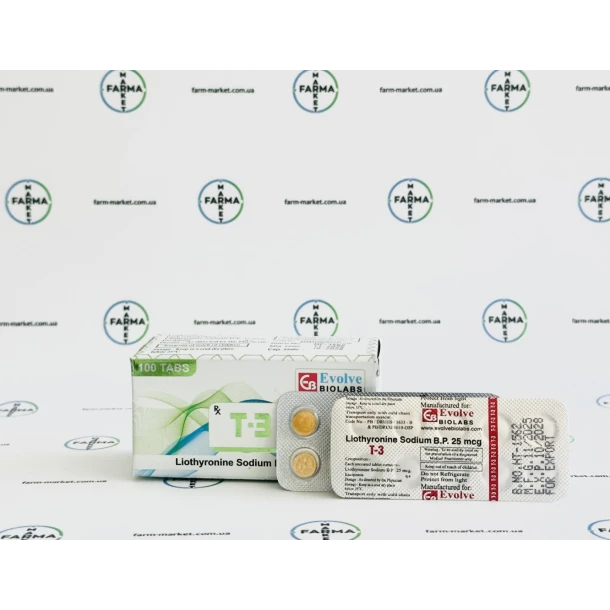 Т3 Liothyronine Sodium (Evolve Biolabs) 25мкг 100таб